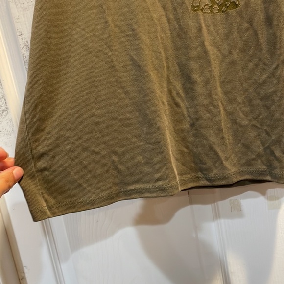 Evolution and Creation Active Olive Burnout Elephant Cut Out Tank Top M - Picture 5 of 8